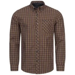 BEN SHERMAN House Check Hommes Chemise à Manches Longues 0072145-MARINE