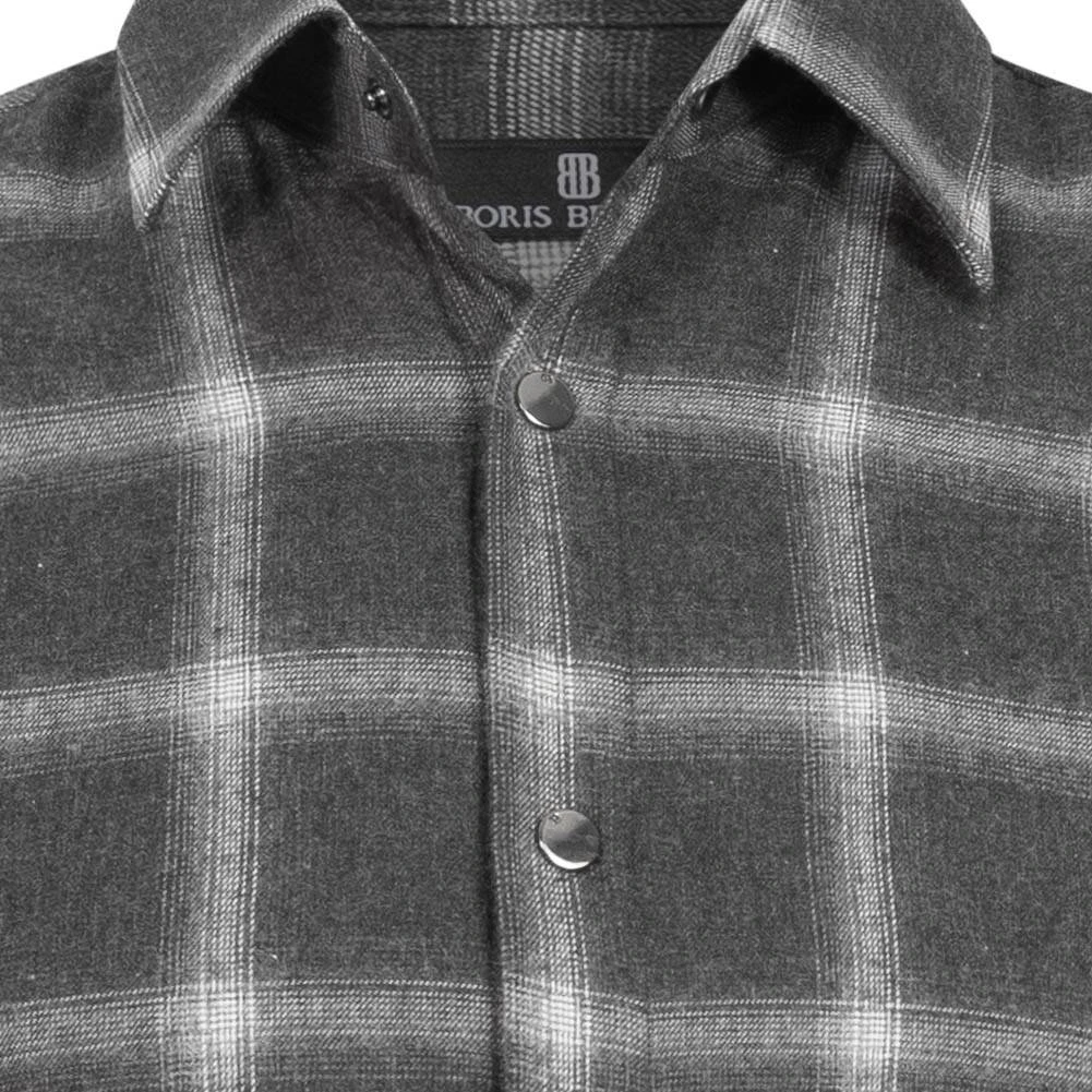 BORIS BECKER "Vitali" Hommes Veste Premium 21WBBMSHT00002-CHECK GRIS – Image 4