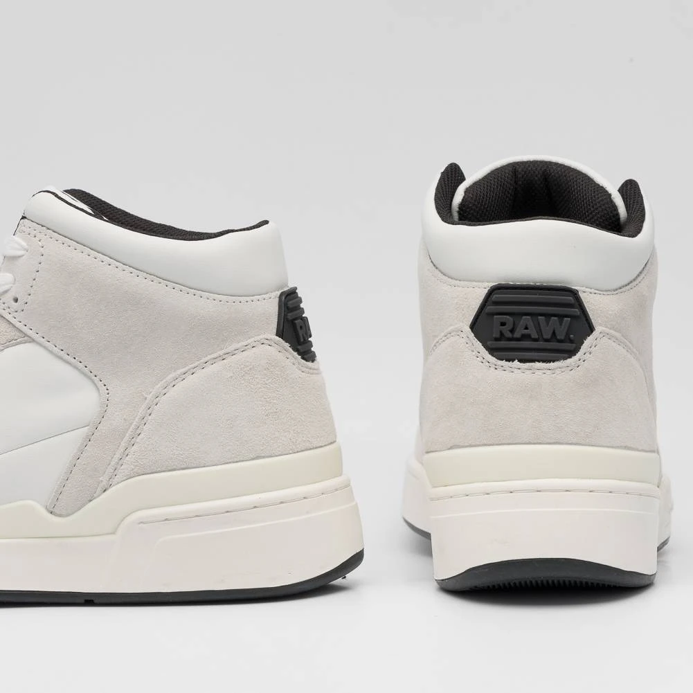 G-STAR RAW ATTACC Mid Basic Hommes Sneakers En Cuir 2212 040711 BLANC – Image 2