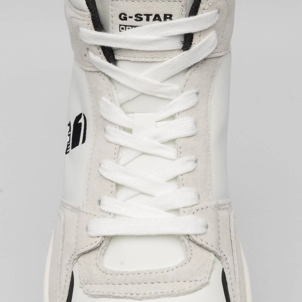 G-STAR RAW ATTACC Mid Basic Hommes Sneakers En Cuir 2212 040711 BLANC – Image 3