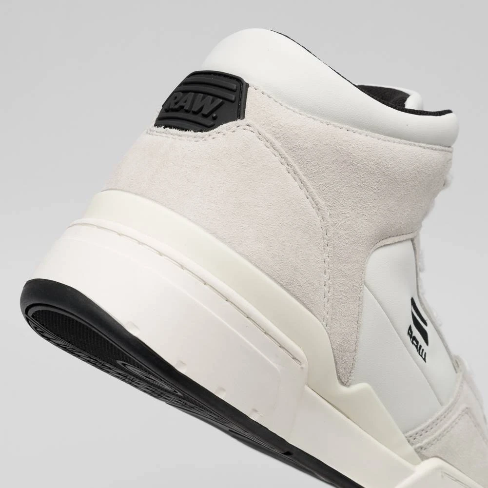 G-STAR RAW ATTACC Mid Basic Hommes Sneakers En Cuir 2212 040711 BLANC – Image 4