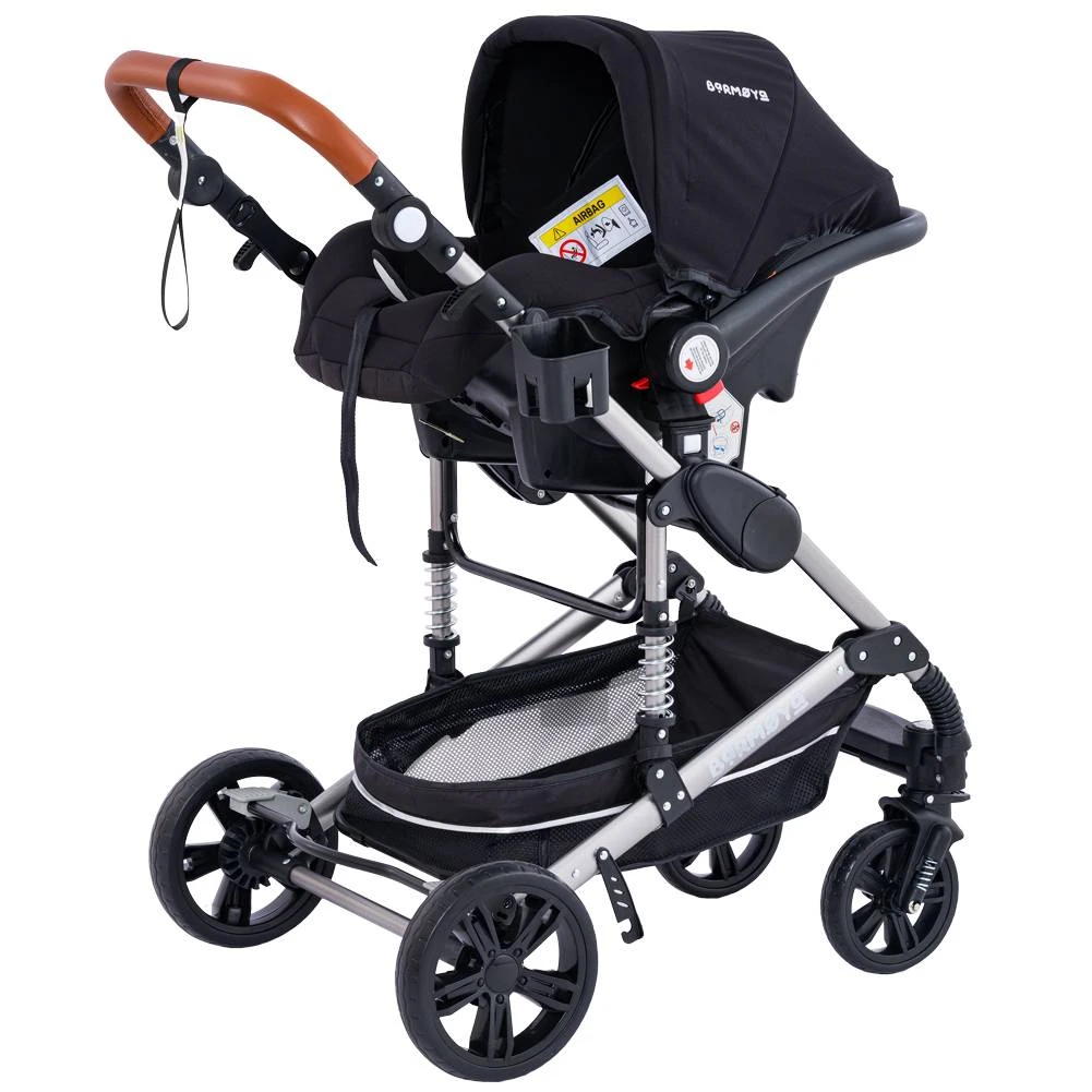Barmøya Ensemble Complet De Poussette Combinée 3 En 1 Noir – Image 5