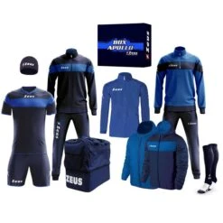 Zeus Apollo Ensemble De Foot Vêtement D'équipe En Coffret 12 Pièces Navy Bleu