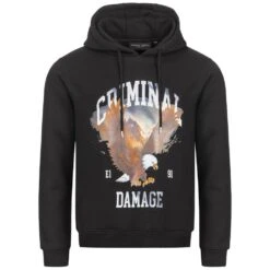 CRIMINAL DAMAGE Eagle Hommes Sweat à Capuche EHBK22