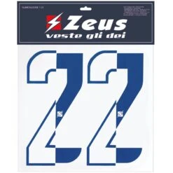 Zeus Kit De Transfert Des Numéros De 1 à 22 Demi 10cm Royal Blue