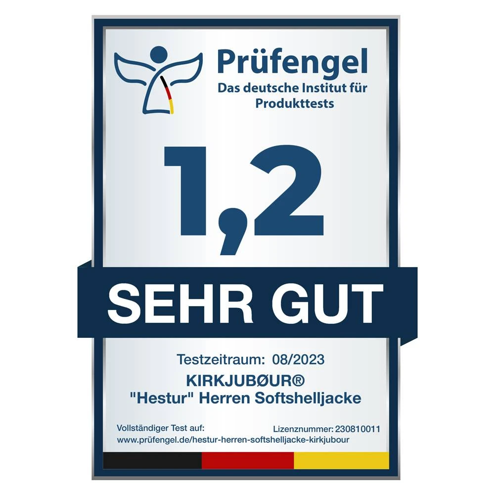 KIRKJUBØUR® "Hestur" Hommes Veste SOFTSHELL Colonne D'eau 10 000 Mm Gris – Image 2