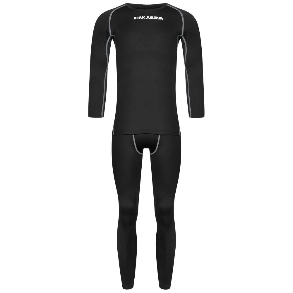 KIRKJUBØUR ® "Hafjall" Hommes Set Sous-vêtements Thermo 2 Pièces Noir – Image 4