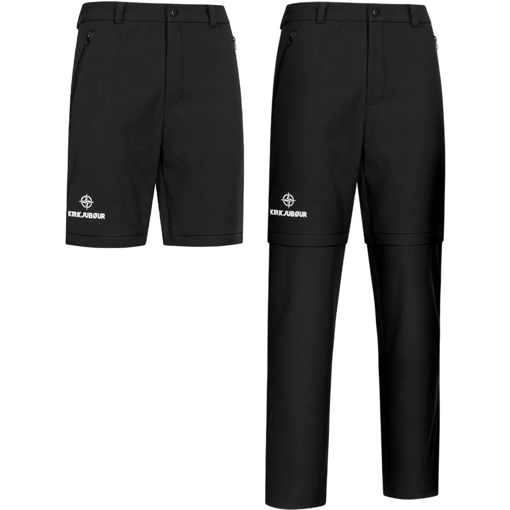 KIRKJUBØUR® Zip-Off Hommes 2-en-1 Pantalon De Randonnée Et De Trekking Noir