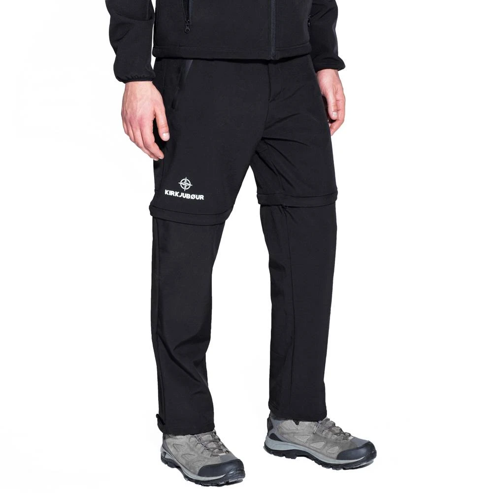 KIRKJUBØUR® Zip-Off Hommes 2-en-1 Pantalon De Randonnée Et De Trekking Noir – Image 4