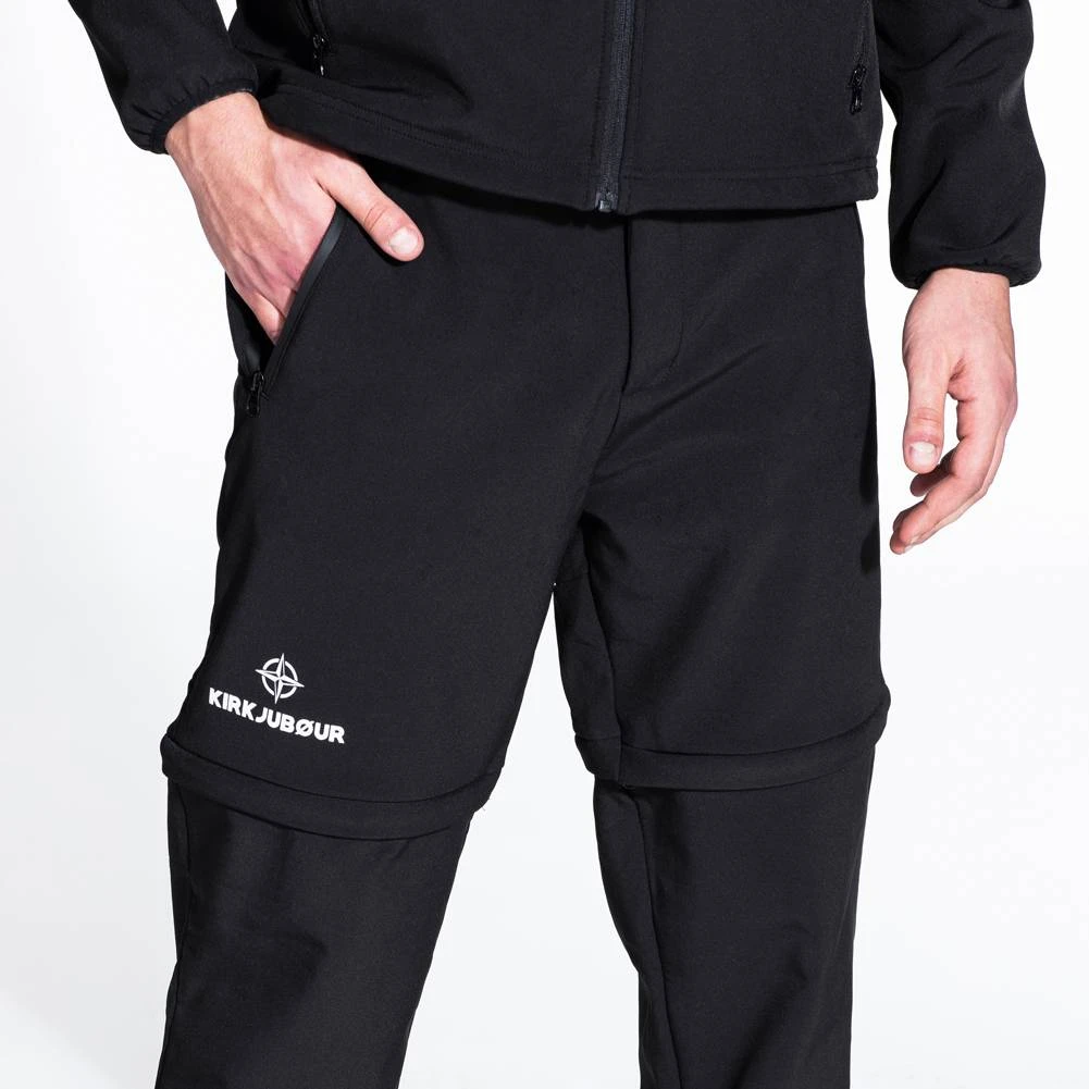 KIRKJUBØUR® Zip-Off Hommes 2-en-1 Pantalon De Randonnée Et De Trekking Noir – Image 6