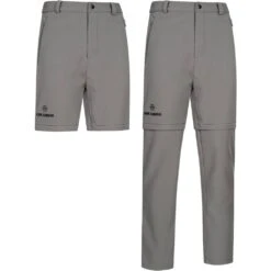 KIRKJUBØUR® Zip-Off Hommes 2 En 1 Pantalon De Randonnée Et De Trekking Gris