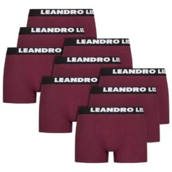 LEANDRO LIDO "Ravello" Hommes Boxer-short Lot De 9 Rouge