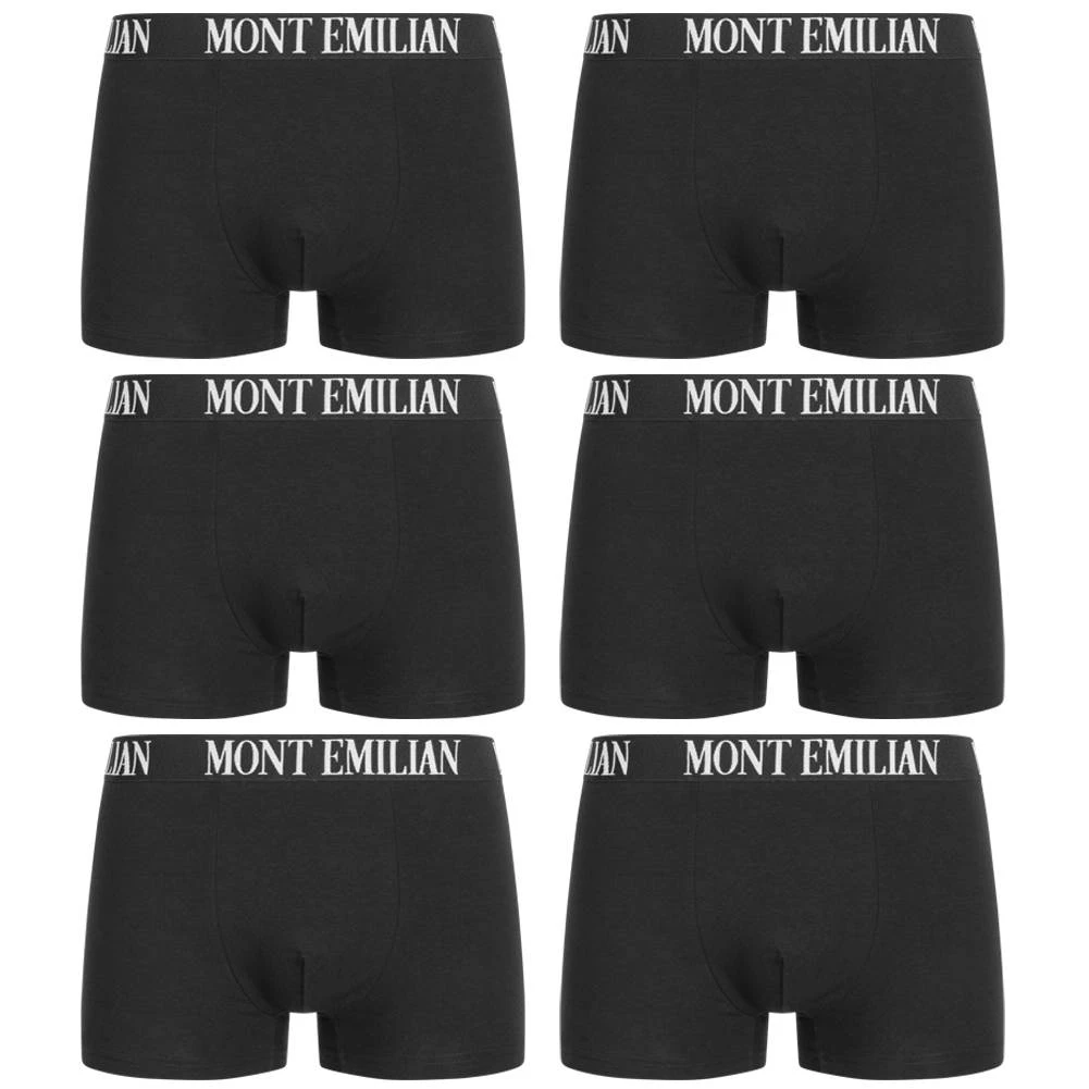 MONT EMILIAN "Rouen" Hommes Boxer-short Lot De 6 Noir