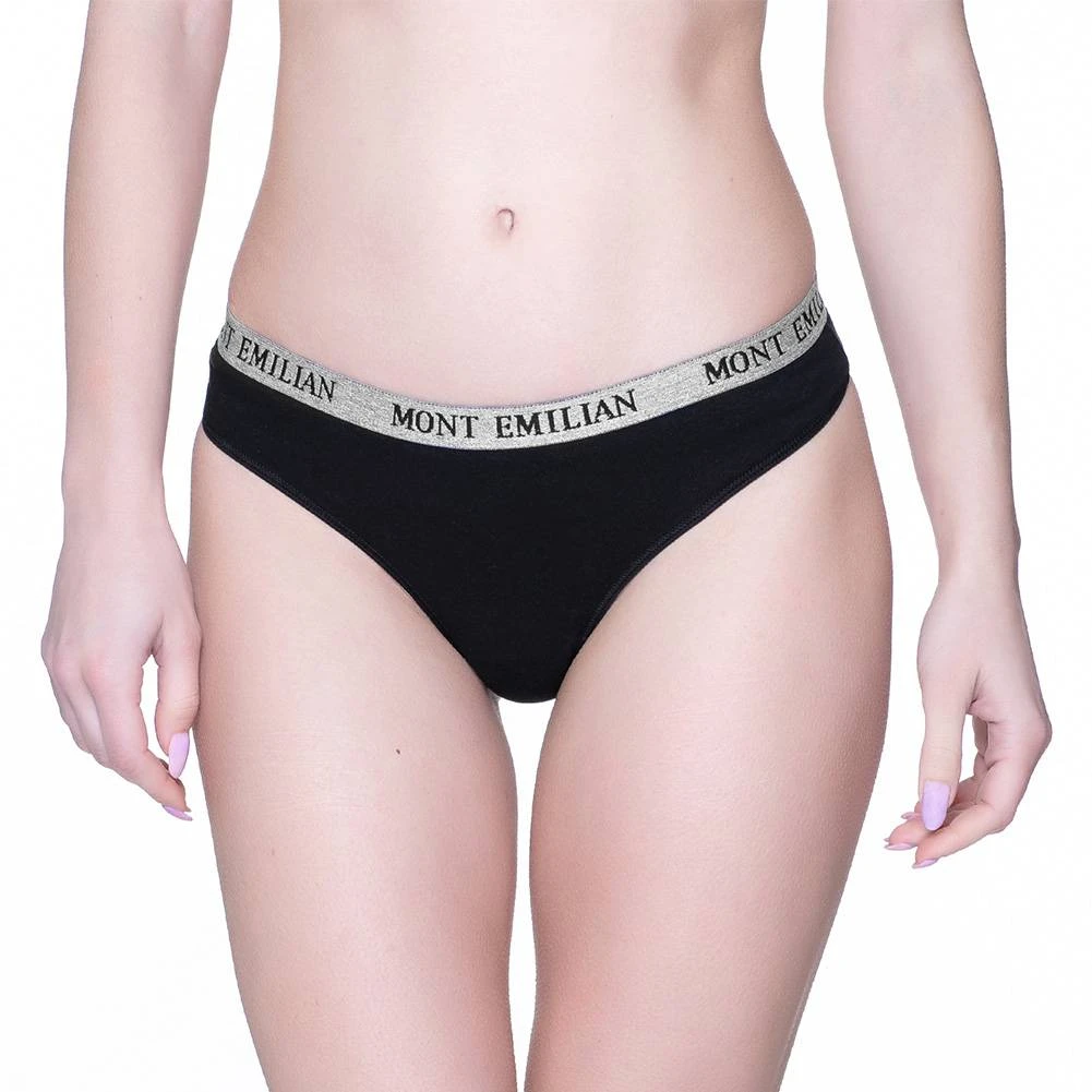 MONT EMILIAN "Colmar" Femmes String Lot De 8 Noir – Image 2