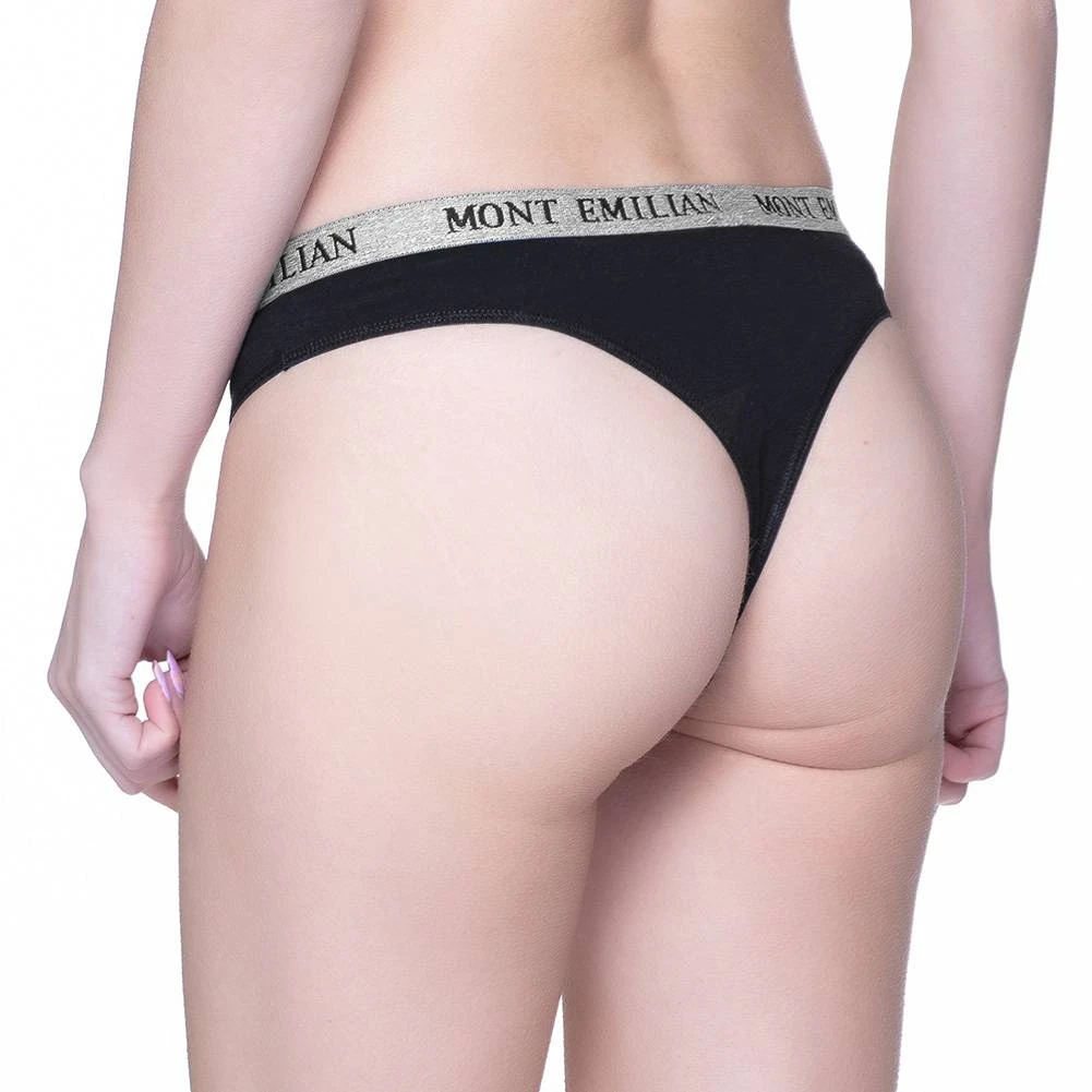 MONT EMILIAN "Colmar" Femmes String Lot De 8 Noir – Image 3