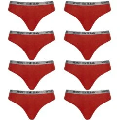 MONT EMILIAN "Colmar" Femmes String Lot De 8 Rouge