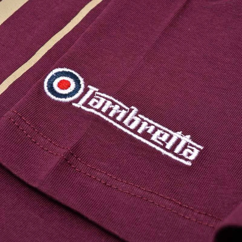 Lambretta Logo Stripe Hommes T-shirt SS5266-RAISIN – Image 3
