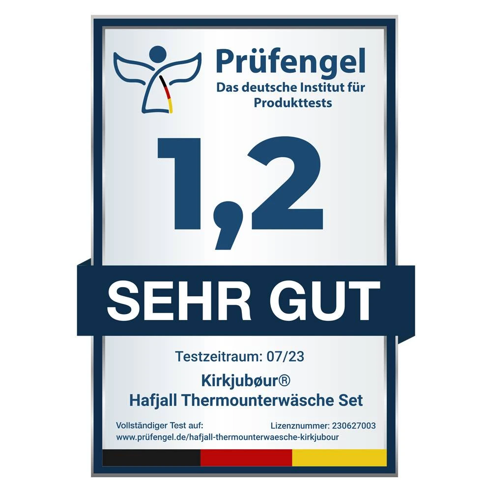 KIRKJUBØUR ® "Hafjall" Hommes Set Sous-vêtements Thermo 2 Pièces Noir – Image 2