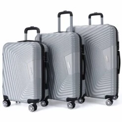 VERTICAL STUDIO "Stavanger" 20" 24" 28" Valise Ensemble De 3 Argent