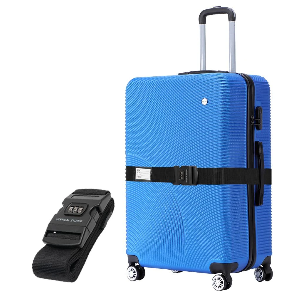 VERTICAL STUDIO "Malmö" 24" Valise Bleu Avec Sangle De Bagage GRATUITE