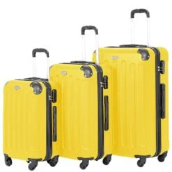 VERTICAL STUDIO "Helsinki" Valise Ensemble De 3 20" 24" 28" Jaune
