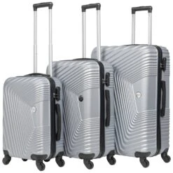 VERTICAL STUDIO "Fredrikstad" Valise Ensemble De 3 20" 24" 28" Argent