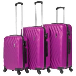VERTICAL STUDIO "Reykjavik" Valise Ensemble De 3 20" 25" 28" Violet