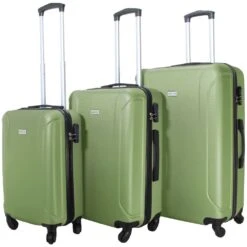 VERTICAL STUDIO "Linköping" Valise Ensemble De 3 20" 24" 28" Vert Armée