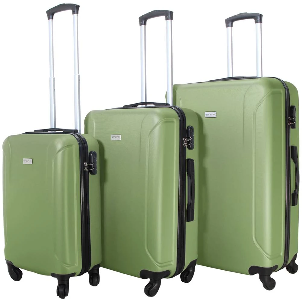 VERTICAL STUDIO "Linköping" Valise Ensemble De 3 20" 24" 28" Vert Armée