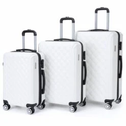 VERTICAL STUDIO "Trondheim" 20" 24" 28" Valise Ensemble De 3 Blanc
